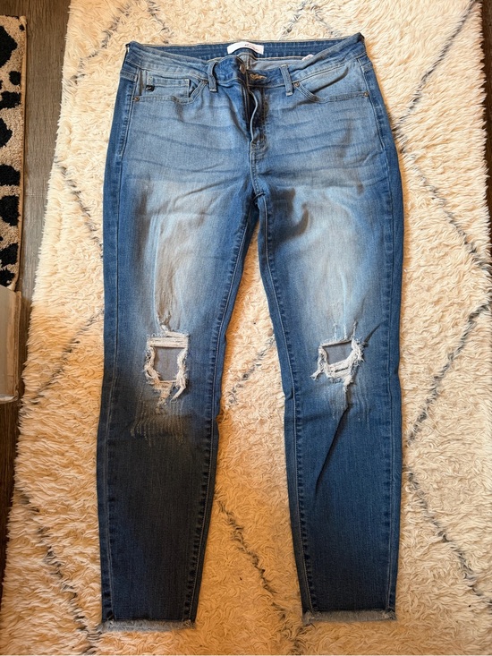 KanCan Denim - Kancan Women’s Distressed Mid Wash Blue Jeans